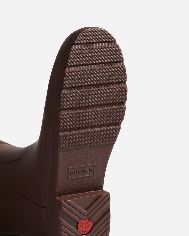 Hunter Refined Slim Fit Short Women Wellington Boots Brown | 518776564