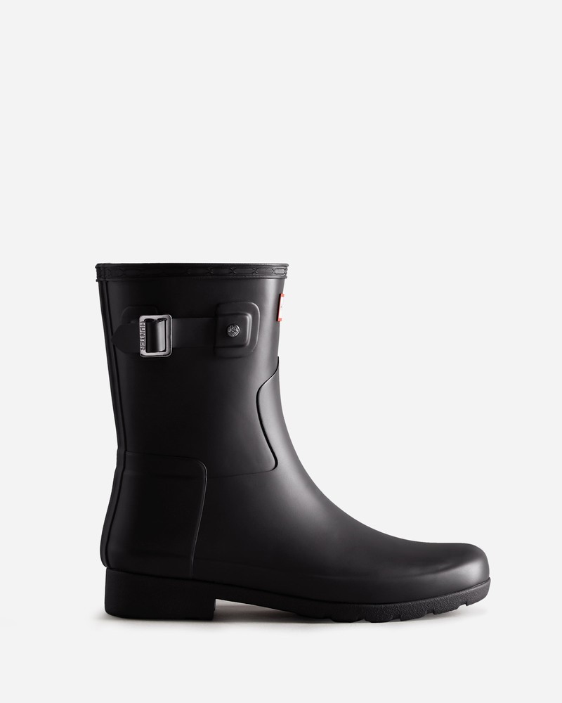 Hunter Refined Slim Fit Short Women Wellington Boots Black | 465154999