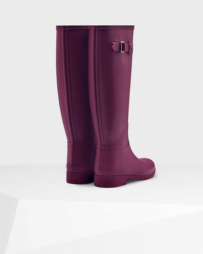 Hunter Refined Slim Fit Tall Women Rain Boots Purple | 305952721