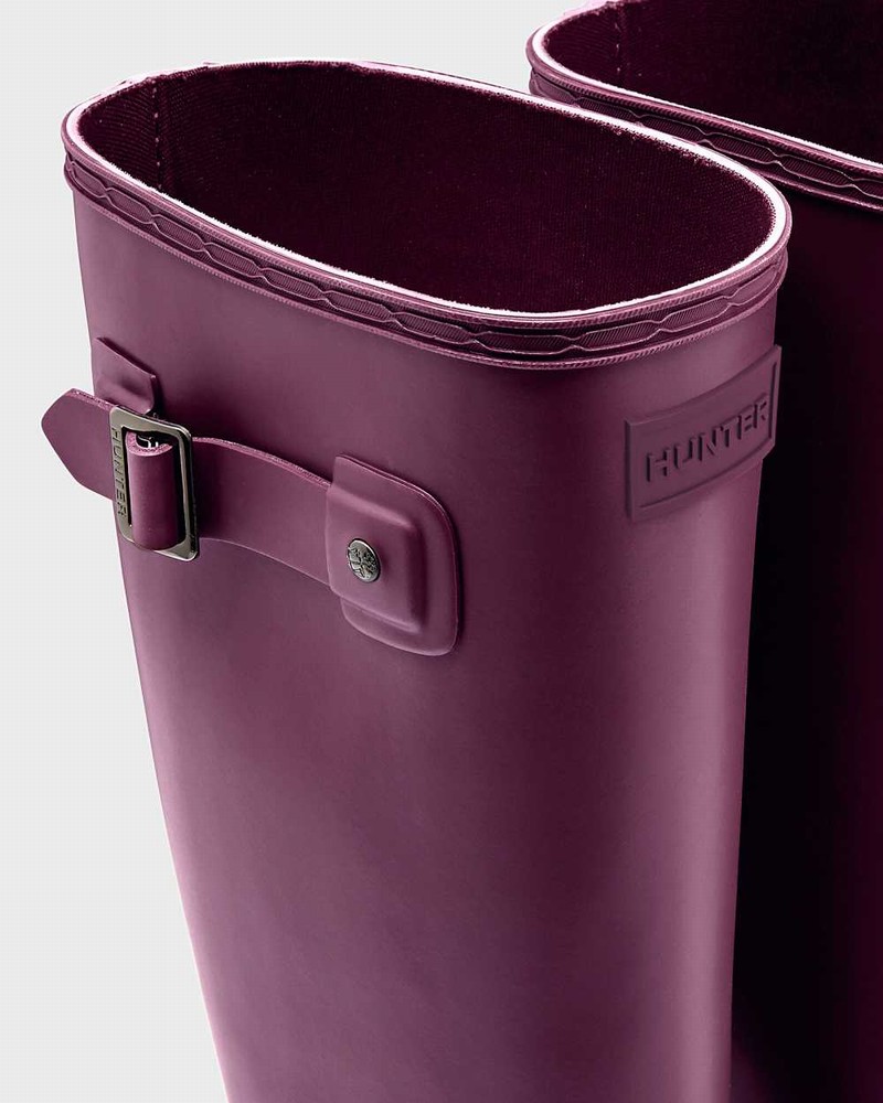 Hunter Refined Slim Fit Tall Women Rain Boots Purple | 305952721