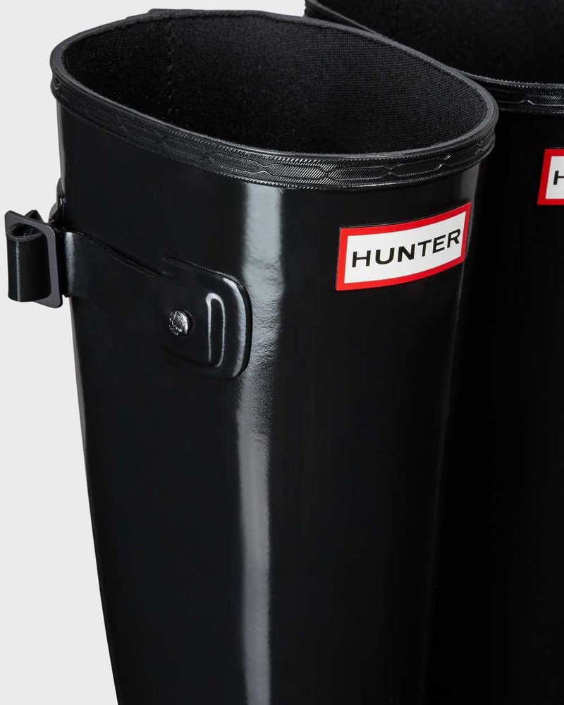 Hunter Refined Slim Fit Tall Women Wellington Boots Black | 739564805