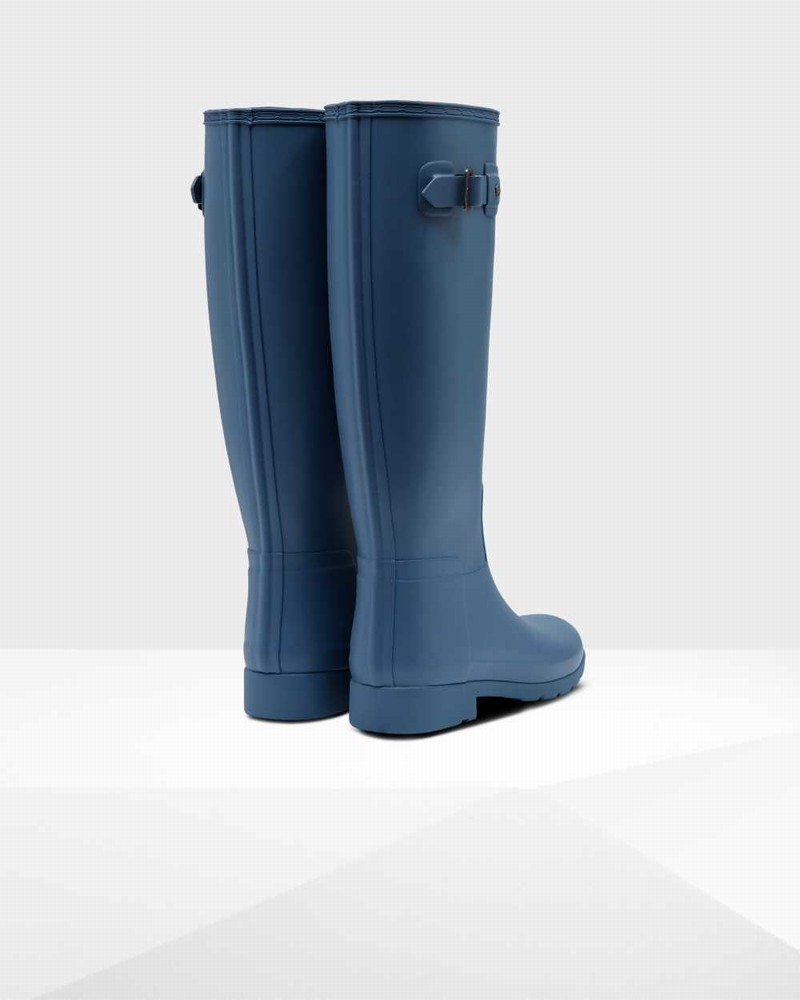 Hunter Refined Slim Fit Tall Women Wellington Boots Blue | 241183229