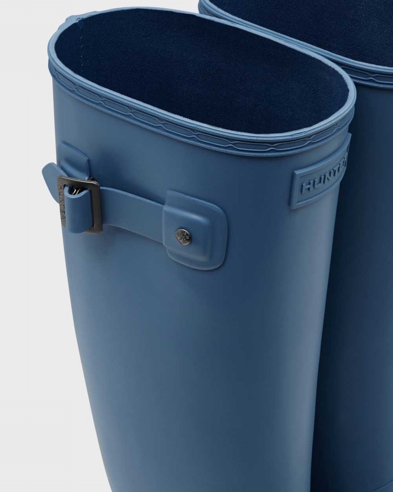 Hunter Refined Slim Fit Tall Women Wellington Boots Blue | 241183229