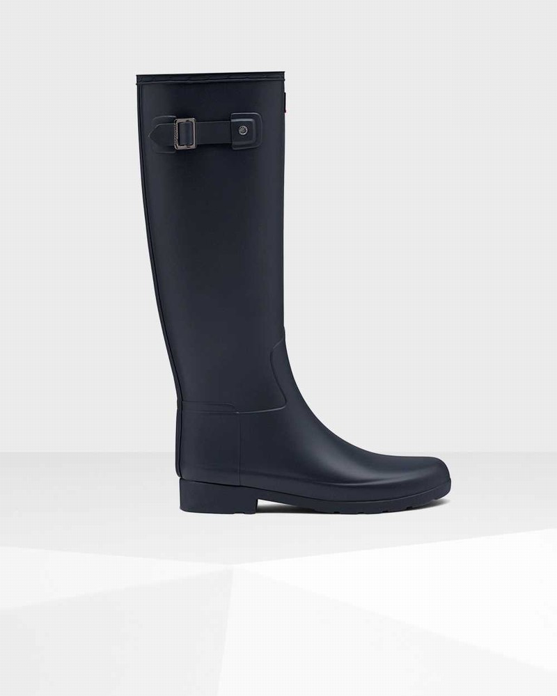Hunter Refined Slim Fit Tall Women Wellington Boots Navy | 916518984