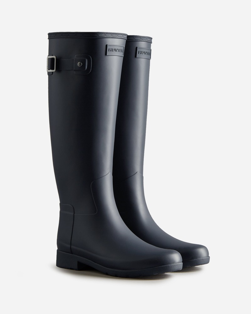 Hunter Refined Slim Fit Tall Women Wellington Boots Navy | 426463426