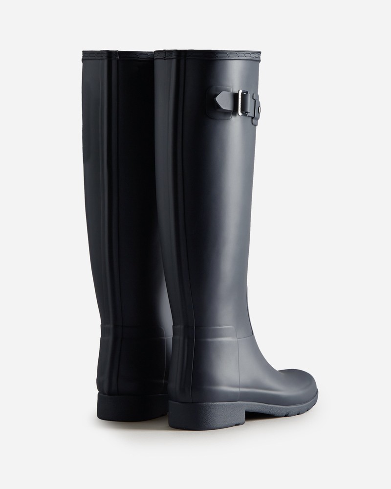 Hunter Refined Slim Fit Tall Women Wellington Boots Navy | 426463426