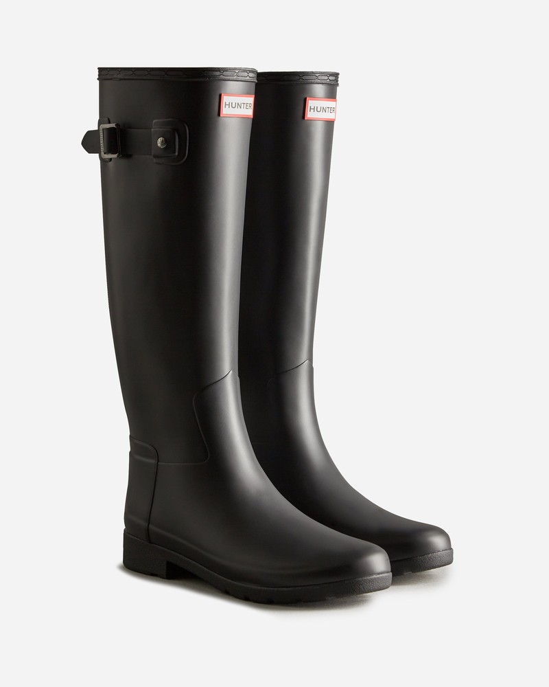 Hunter Refined Slim Fit Tall Women Wellington Boots Black | 604753330