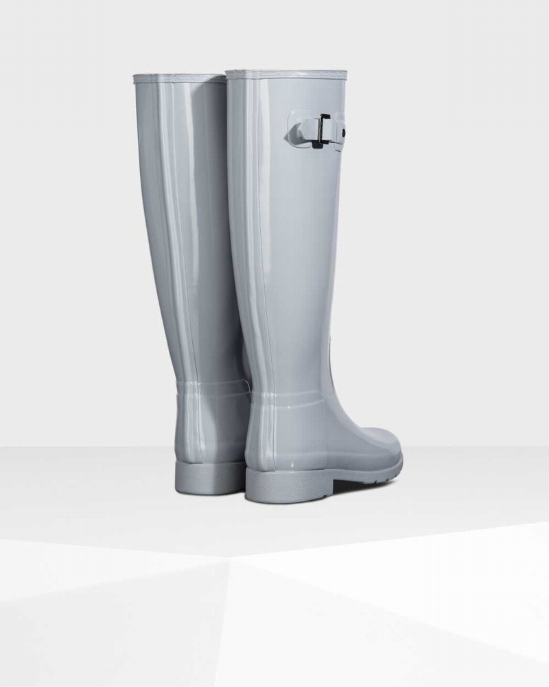 Hunter Refined Slim Fit Tall Women Wellington Boots Grey | 506473616