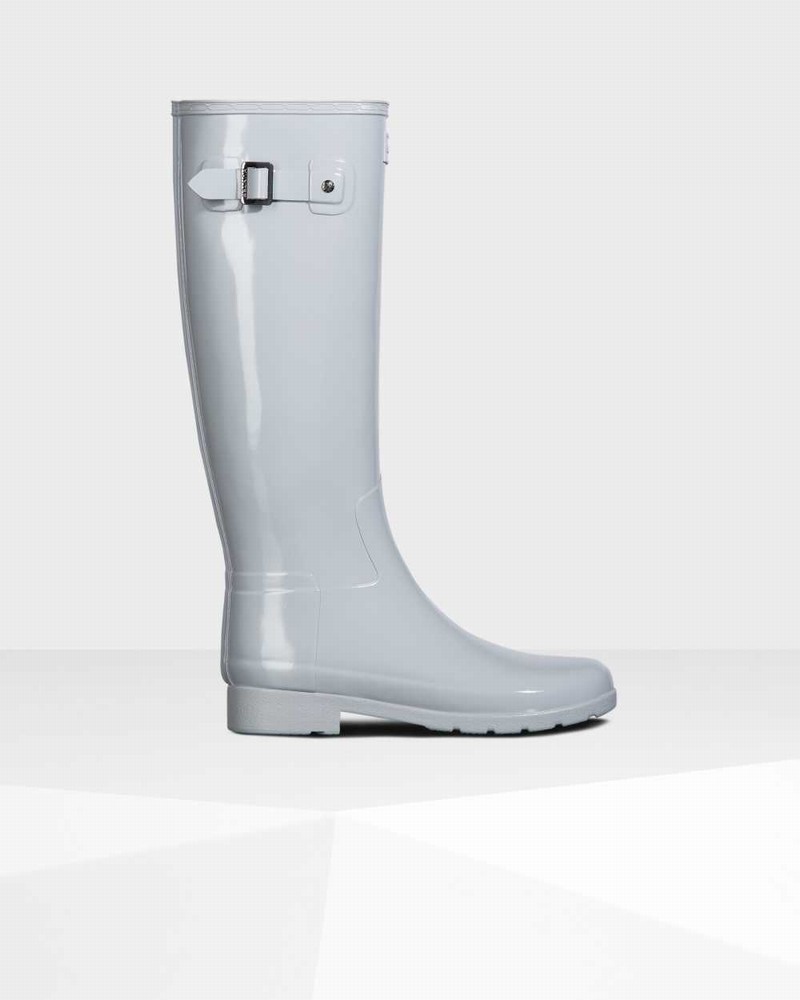 Hunter Refined Slim Fit Tall Women Wellington Boots Grey | 506473616