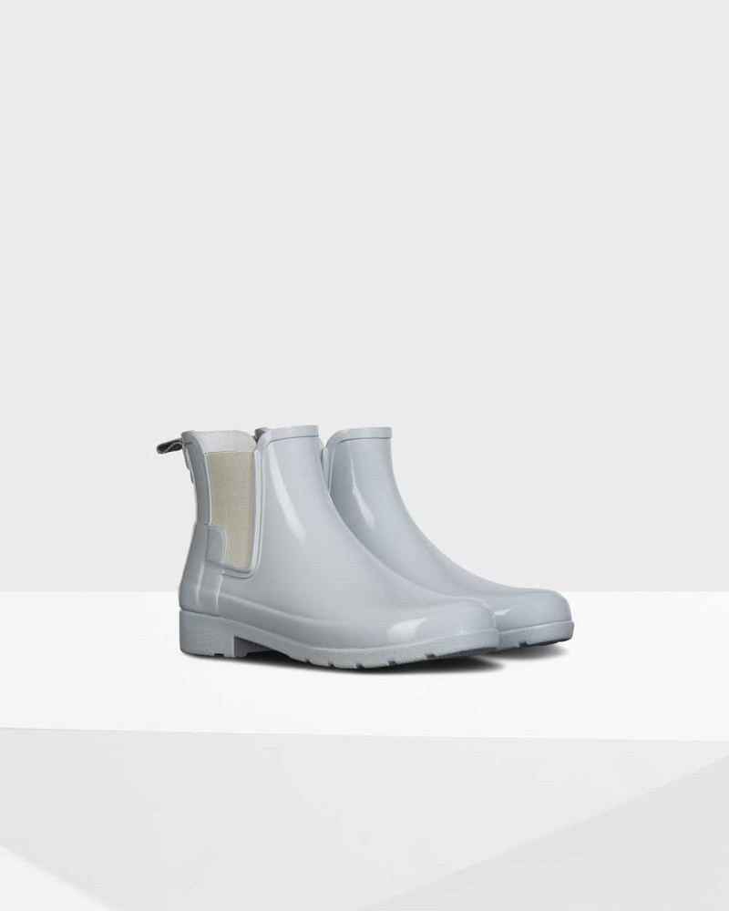 Hunter Refined Slim Fit Women Chelsea Boots Grey | 77225109