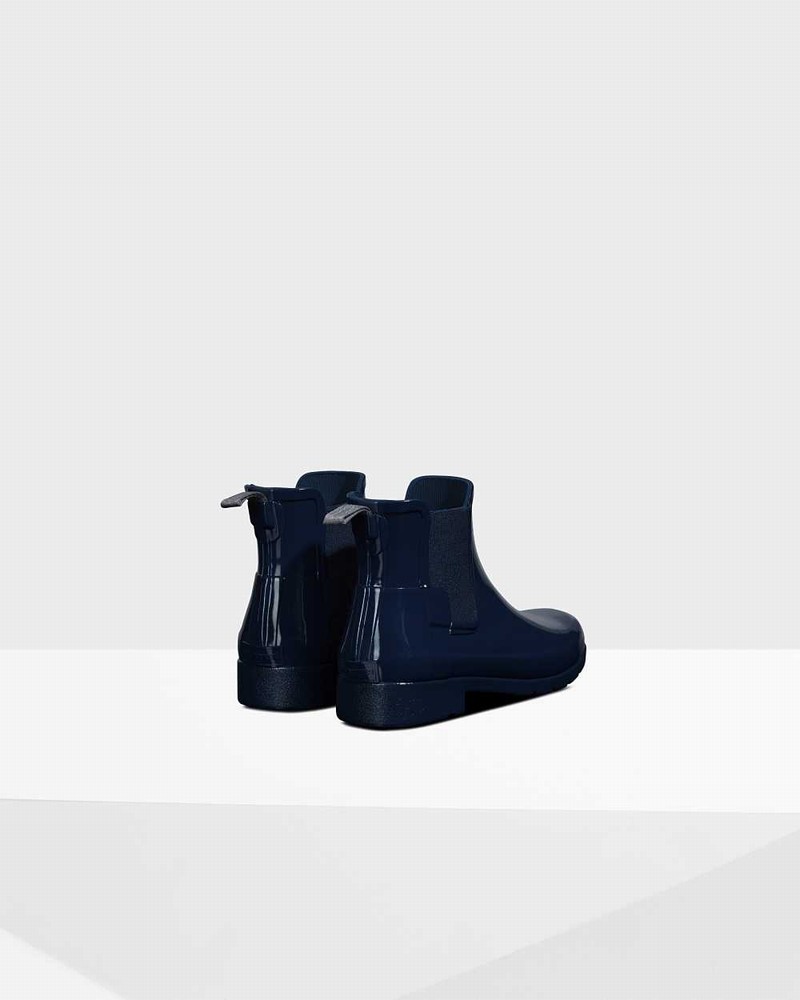 Hunter Refined Slim Fit Women Chelsea Boots Navy | 794145398