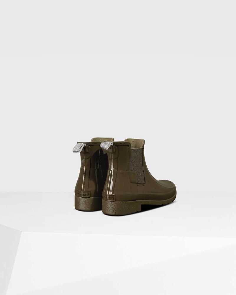 Hunter Refined Slim Fit Women Chelsea Boots Olive | 118932336