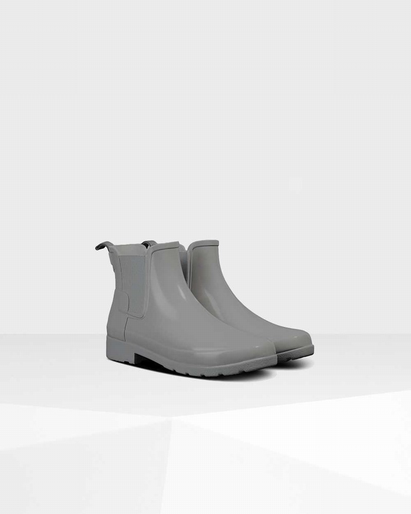 Hunter Refined Slim Fit Women Chelsea Boots Grey | 124702081