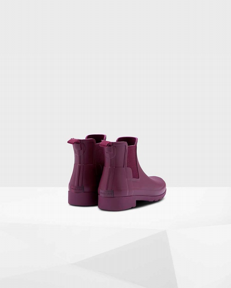 Hunter Refined Slim Fit Women Chelsea Boots Purple | 756547534