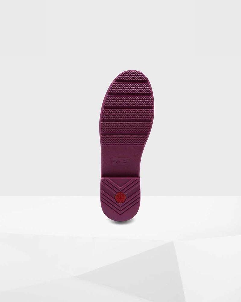 Hunter Refined Slim Fit Women Chelsea Boots Purple | 756547534