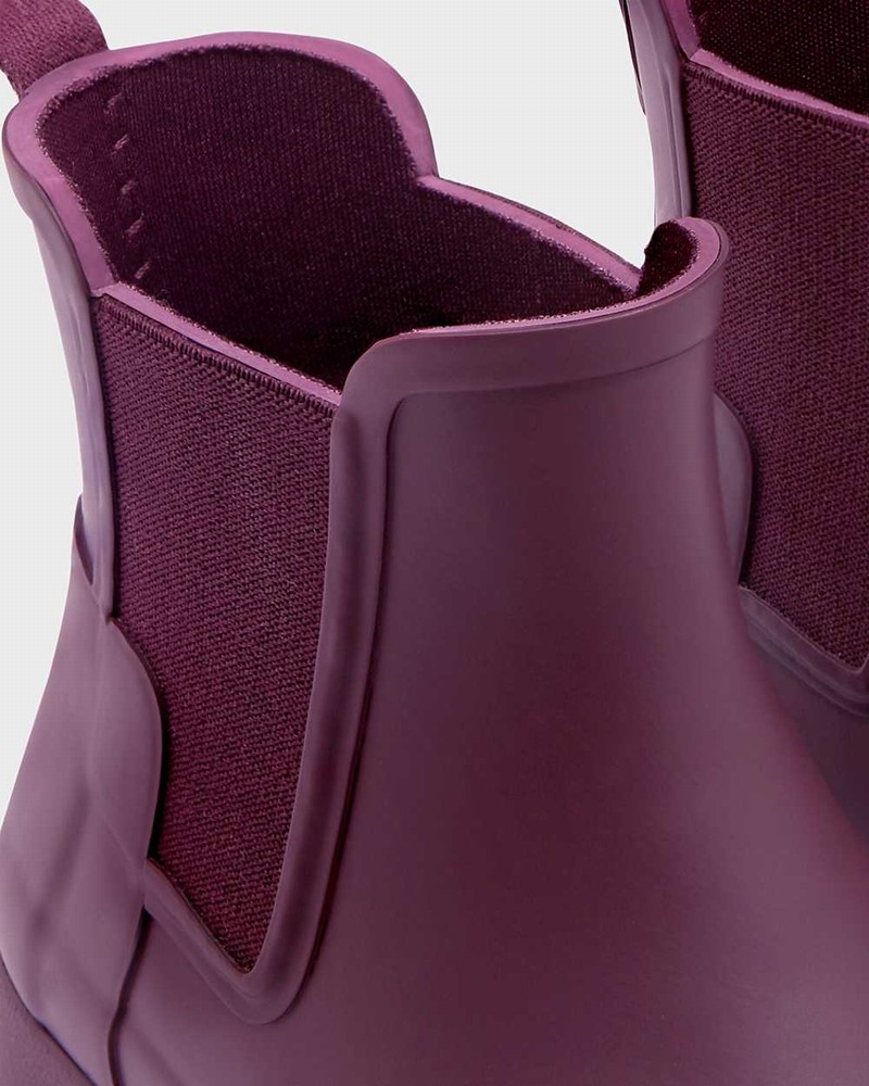 Hunter Refined Slim Fit Women Chelsea Boots Purple | 756547534