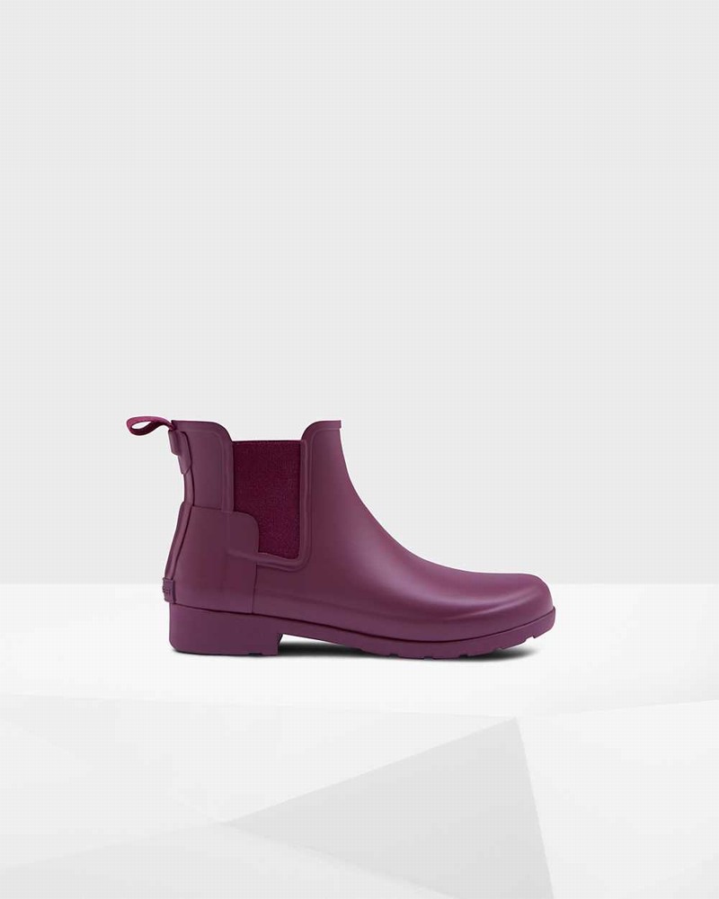 Hunter Refined Slim Fit Women Chelsea Boots Purple | 756547534