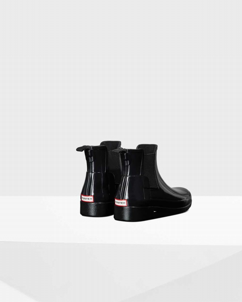 Hunter Refined Slim Fit Women Chelsea Boots Black | 687341519