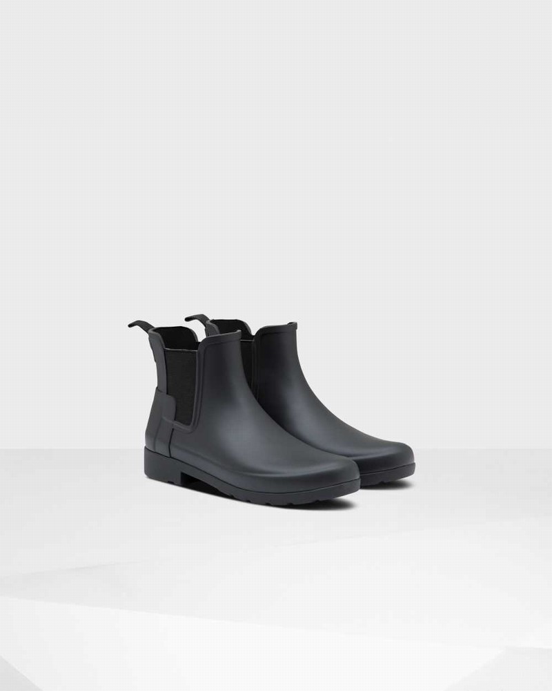 Hunter Refined Slim Fit Women Chelsea Boots Black | 873450913