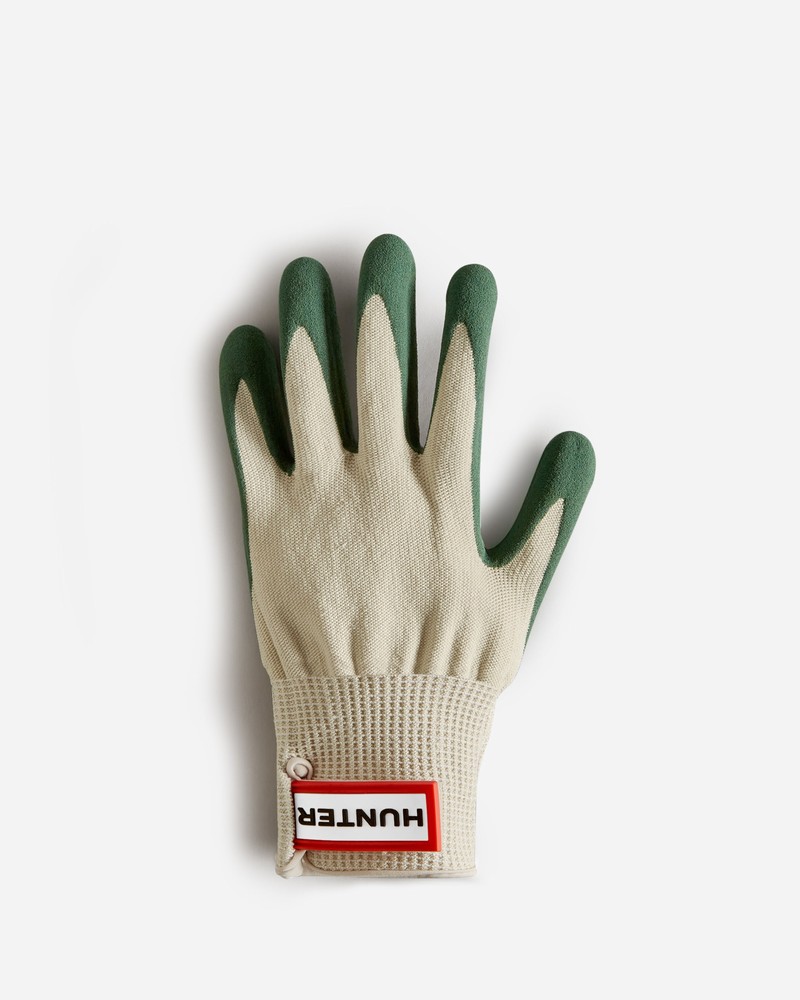 Hunter Rubberised Gardening Men Gloves Green | 383501224