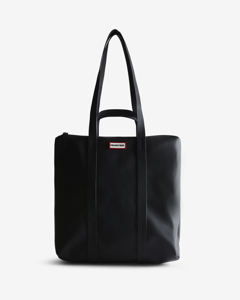 Hunter Rubberised Large Women Tote Bags Black | 762532117