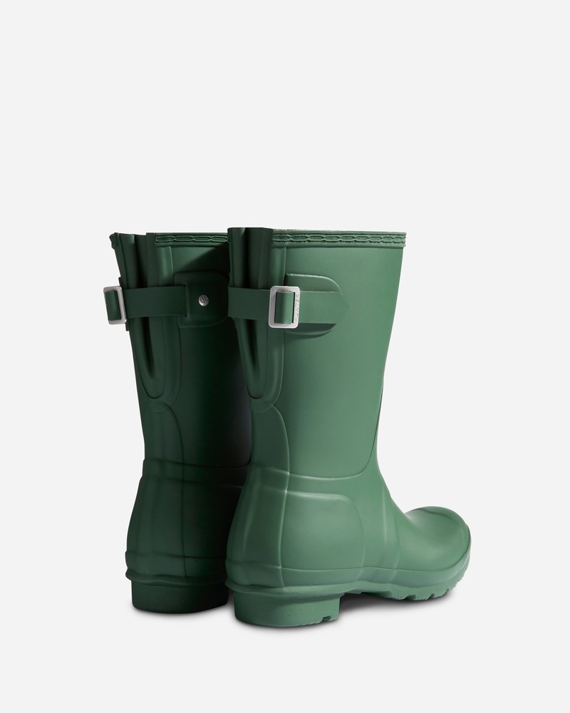 Hunter Short Back Adjustable Women Wellington Boots Green | 509547039