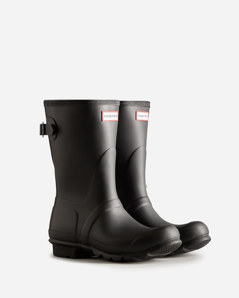 Hunter Short Back Adjustable Women Wellington Boots Black | 233171189