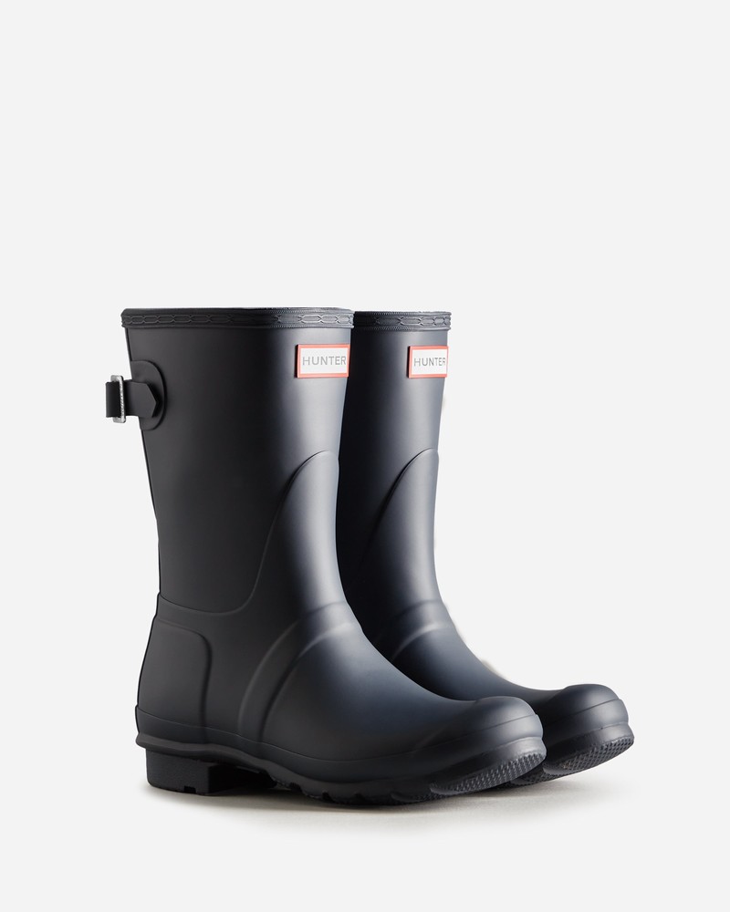 Hunter Short Back Adjustable Women Wellington Boots Navy | 502132196