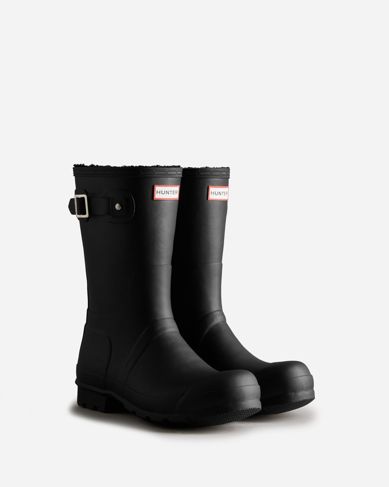 Hunter Short Insulated Men Wellington Boots Black | 947586663