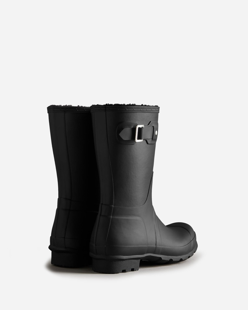 Hunter Short Insulated Men Wellington Boots Black | 947586663