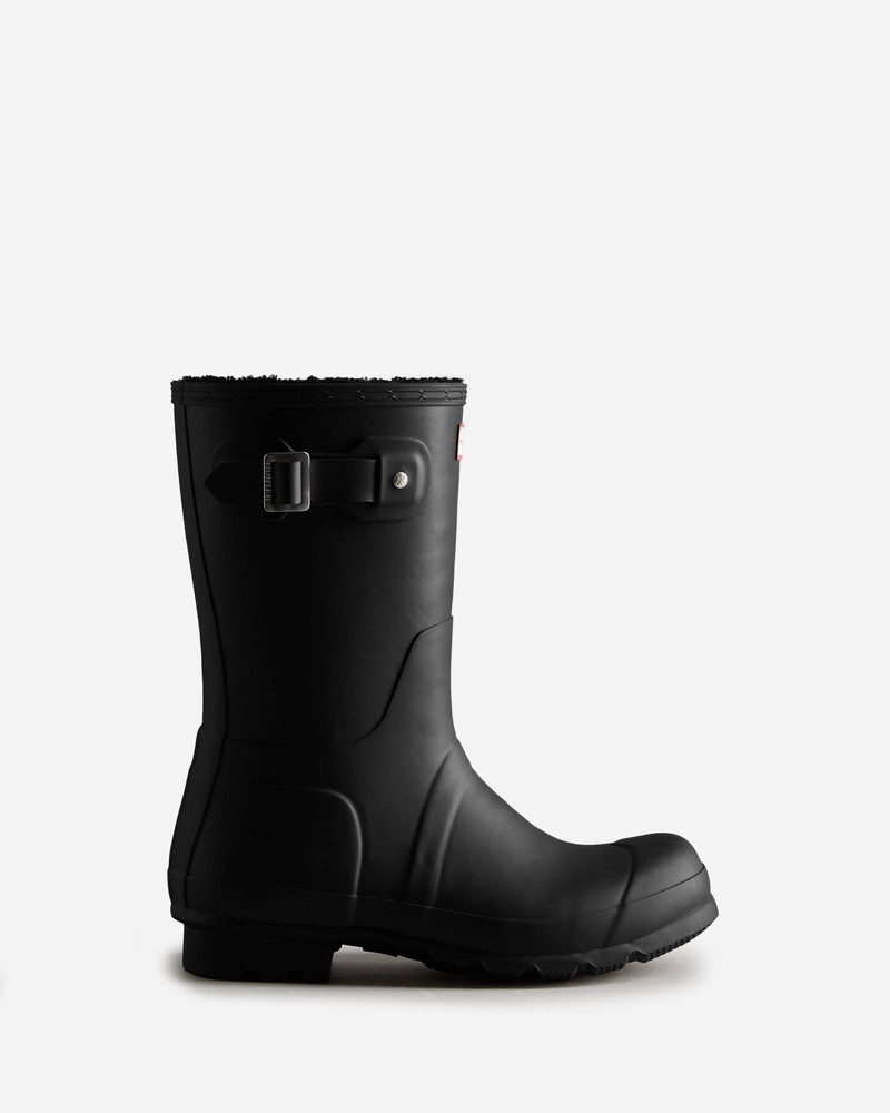 Hunter Short Insulated Men Wellington Boots Black | 947586663