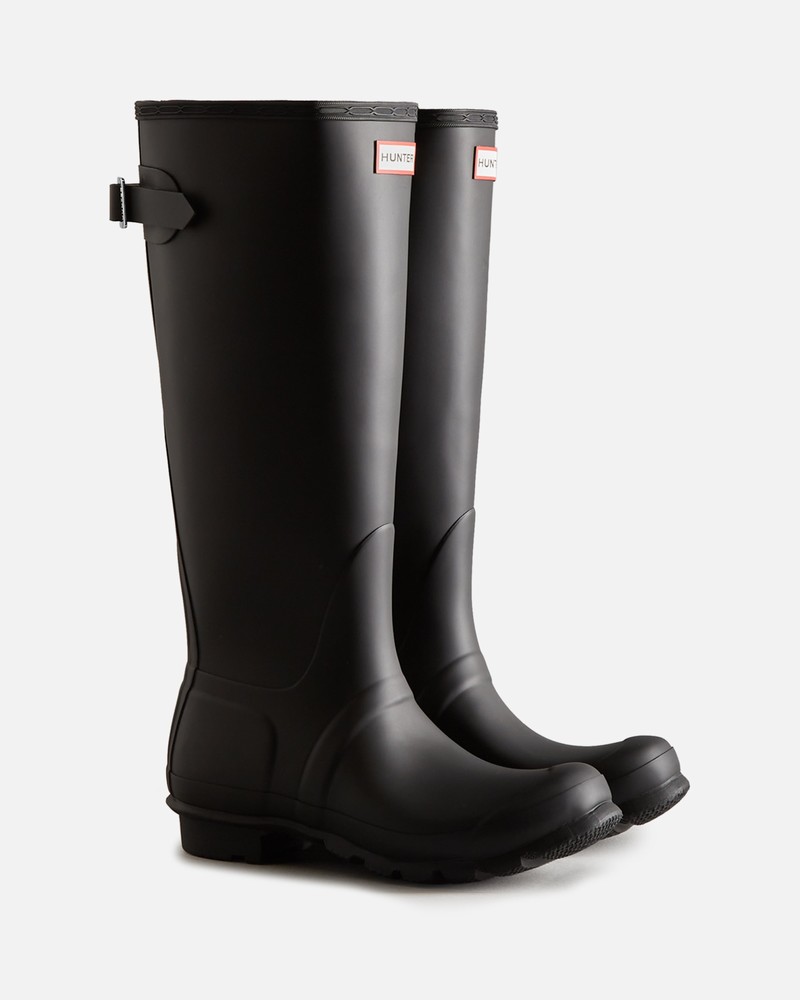 Hunter Tall Back Adjustable Women Wellington Boots Black | 916027831