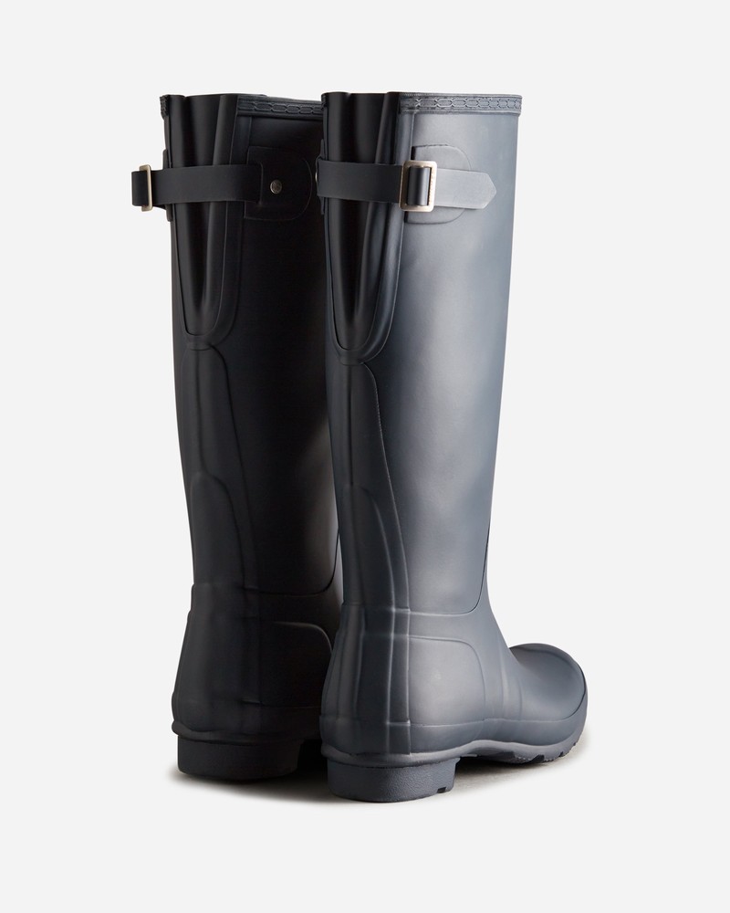 Hunter Tall Back Adjustable Women Wellington Boots Navy | 564458915