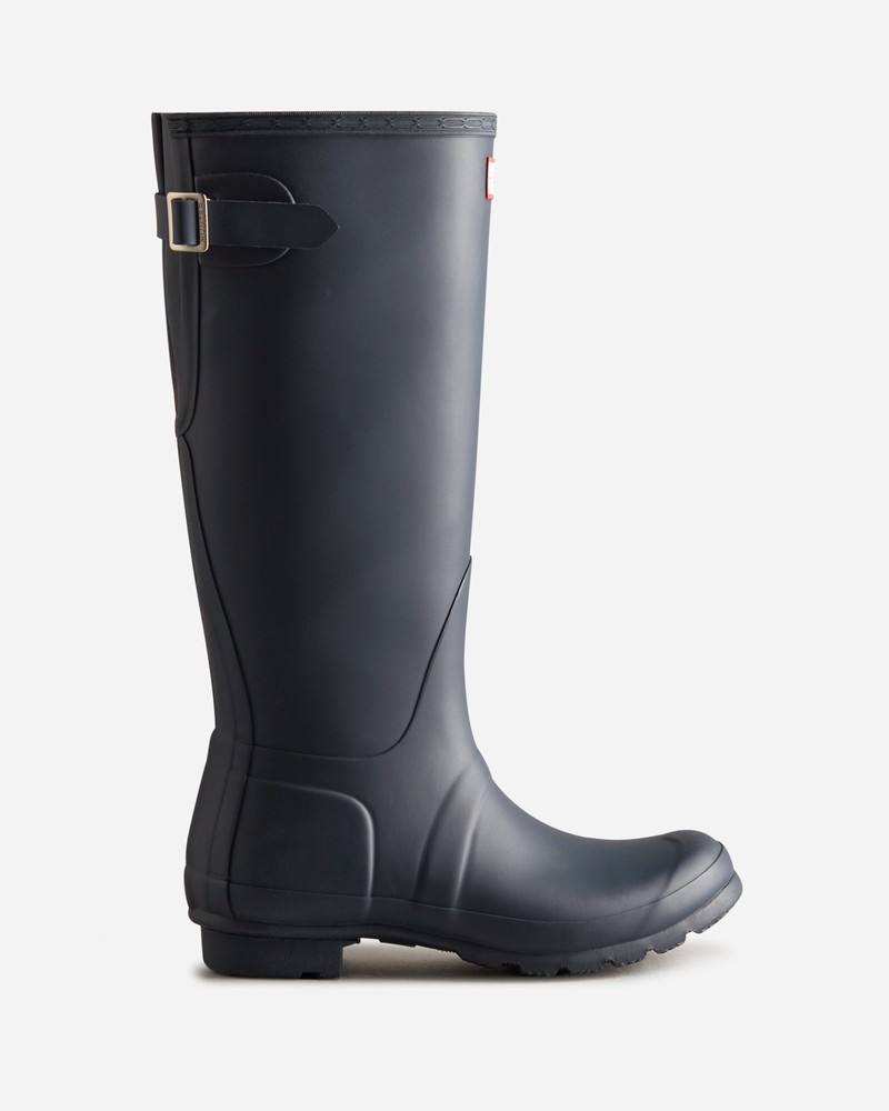 Hunter Tall Back Adjustable Women Wellington Boots Navy | 564458915