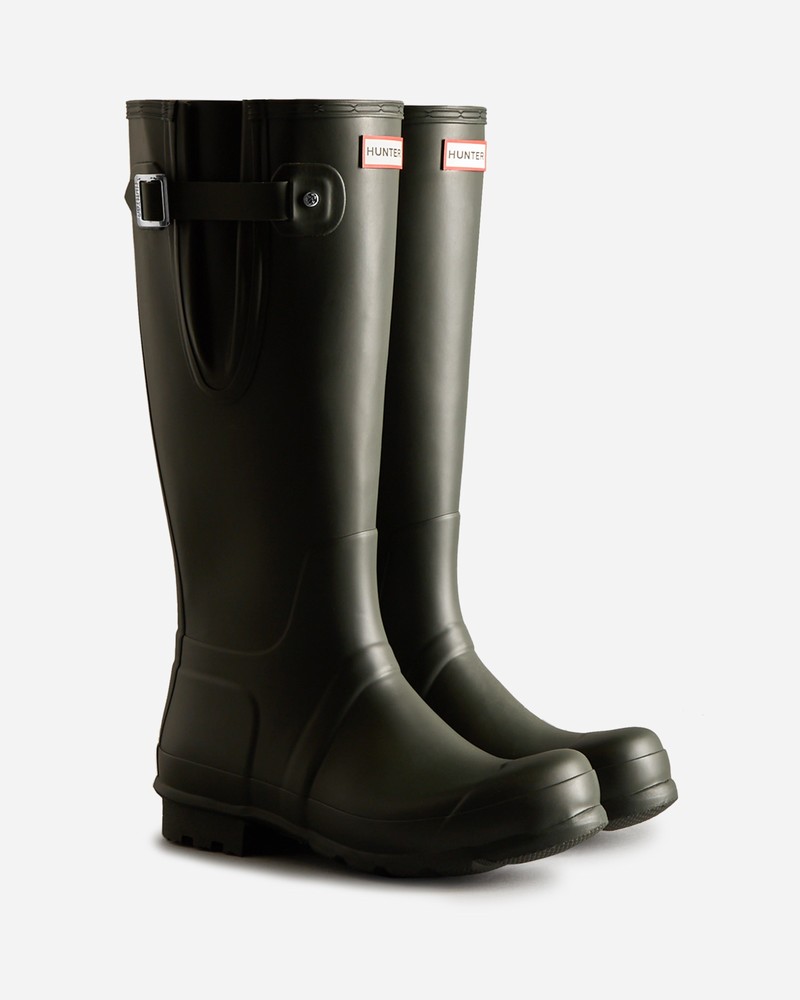 Hunter Tall Side Adjustable Men Wellington Boots Olive | 918142075