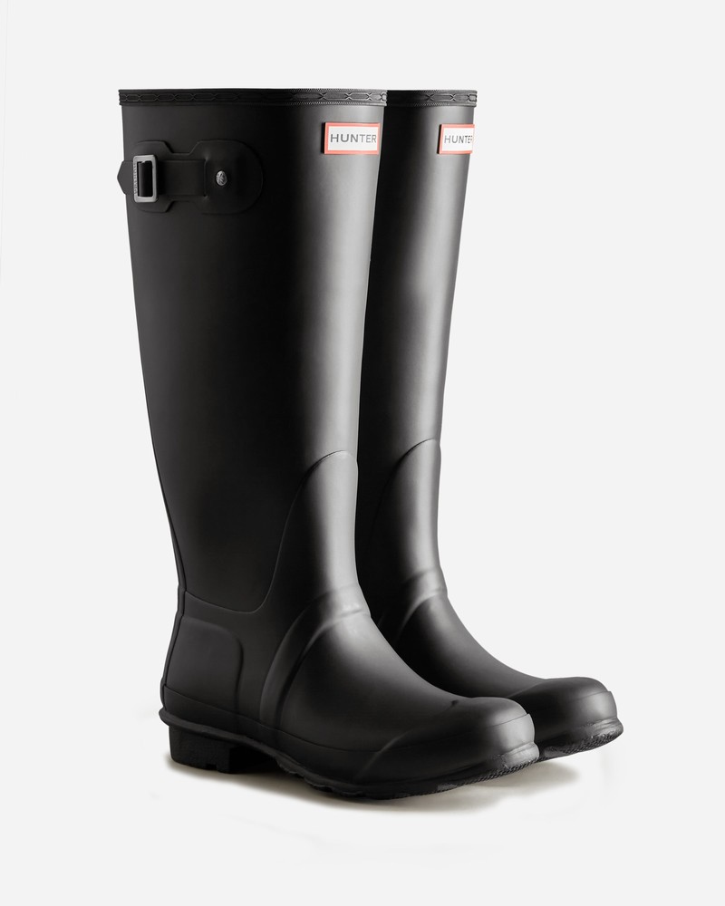 Hunter Tall Wide Fit Women Wellington Boots Black | 690516471
