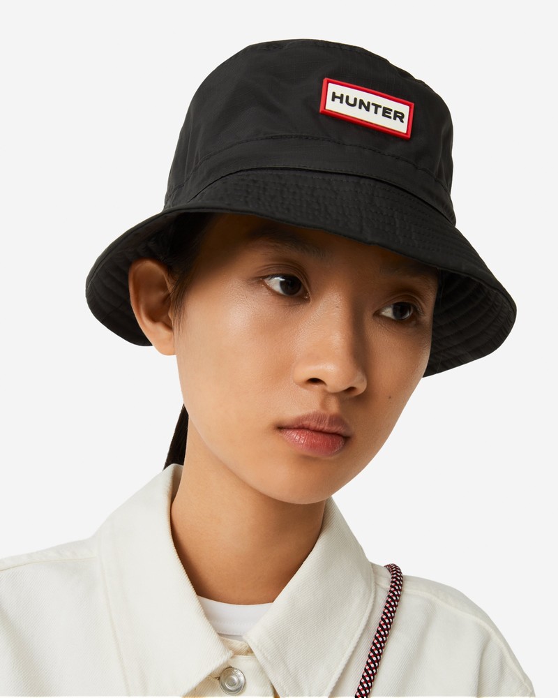 Hunter Travel Nylon Men Bucket Hats Black | 811960176