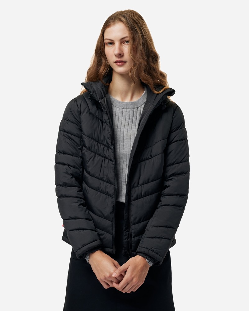 Hunter Travel Packable Puffer Women Jackets Black | 378604682