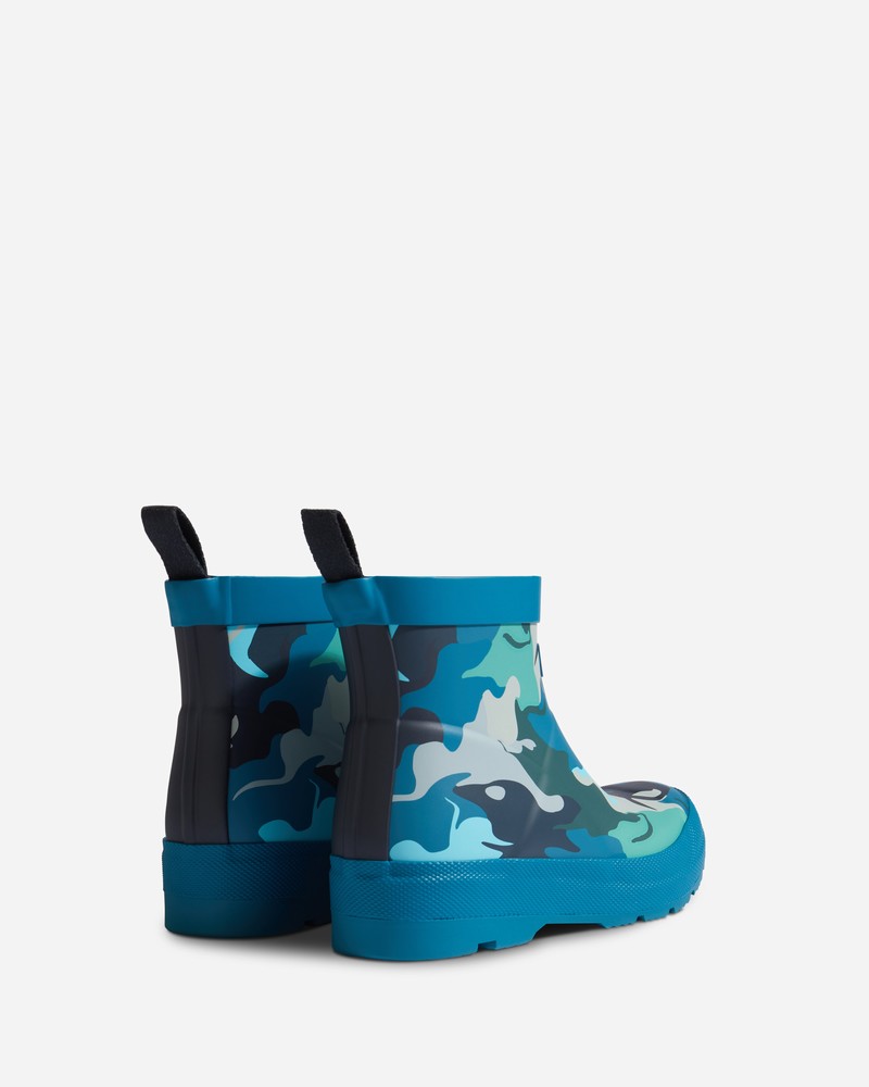 Hunter Water Camo Print Play Kids' Wellington Boots Blue | 72635884