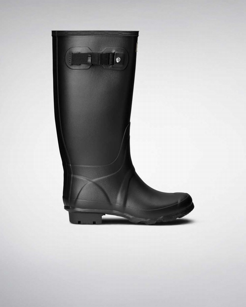 Hunter Wide Leg Women Rain Boots Black | 622248216