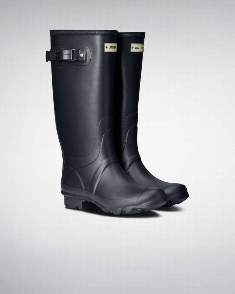 Hunter Wide Leg Women Rain Boots Navy | 200831547