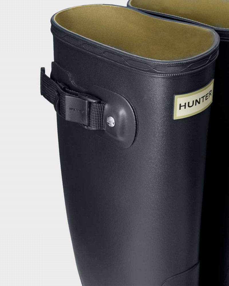 Hunter Wide Leg Women Rain Boots Navy | 200831547