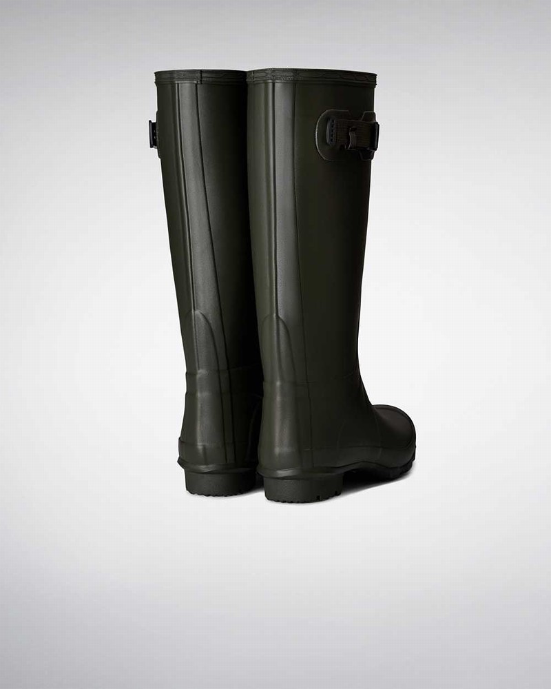 Hunter Wide Leg Women Rain Boots Olive | 605302070