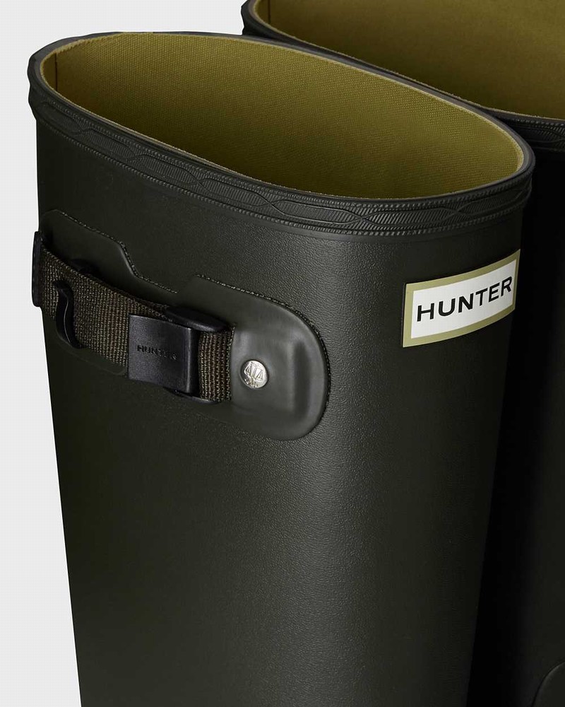 Hunter Wide Leg Women Rain Boots Olive | 605302070