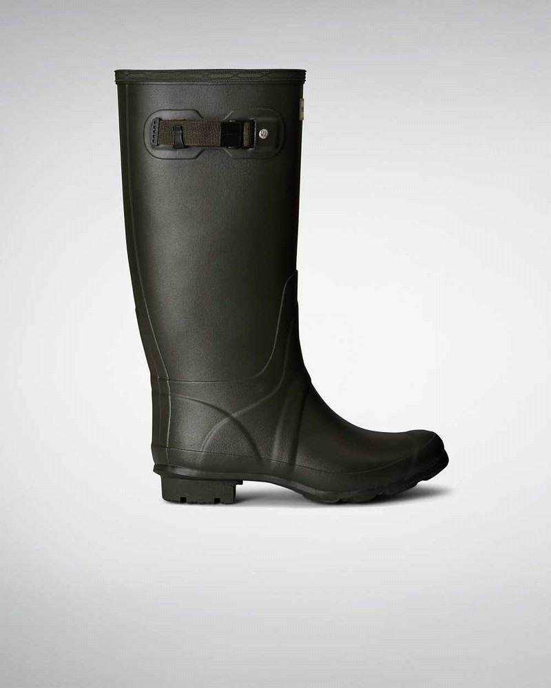 Hunter Wide Leg Women Rain Boots Olive | 605302070